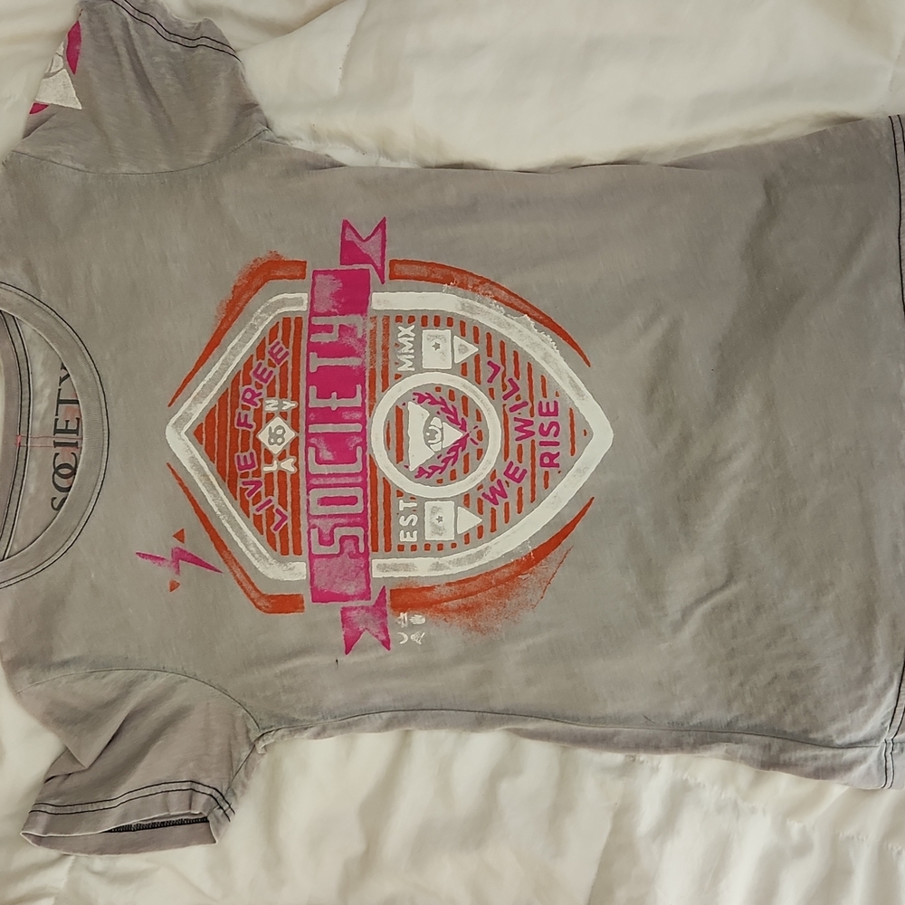 Society tee shirt size medium.  Grey